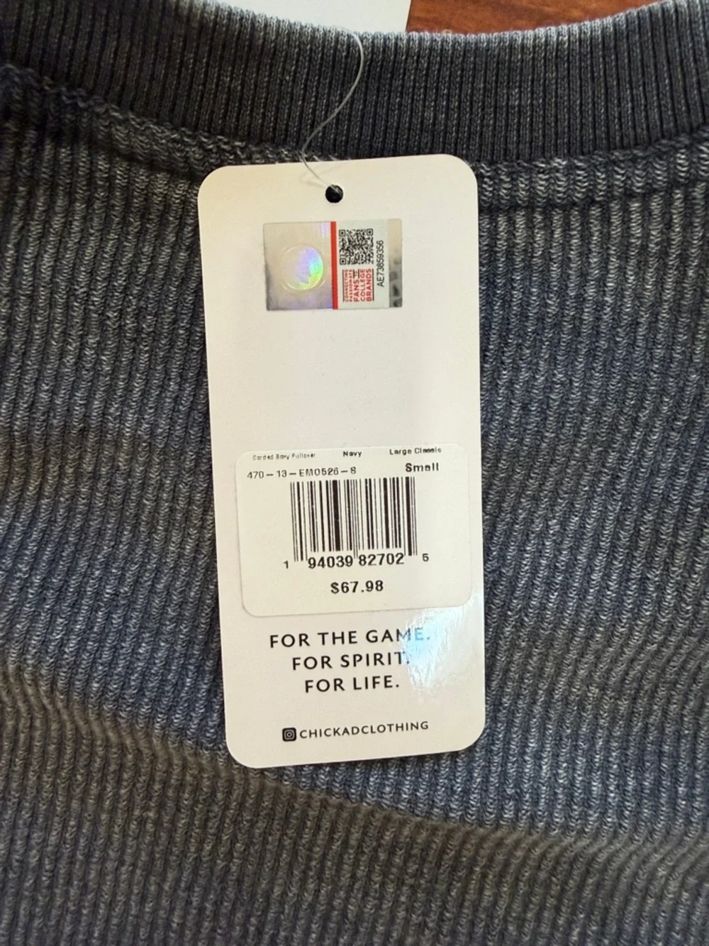 Chicka-d Emory University Crewneck Sweater in Faded Charcoal - Picture 4 of 4